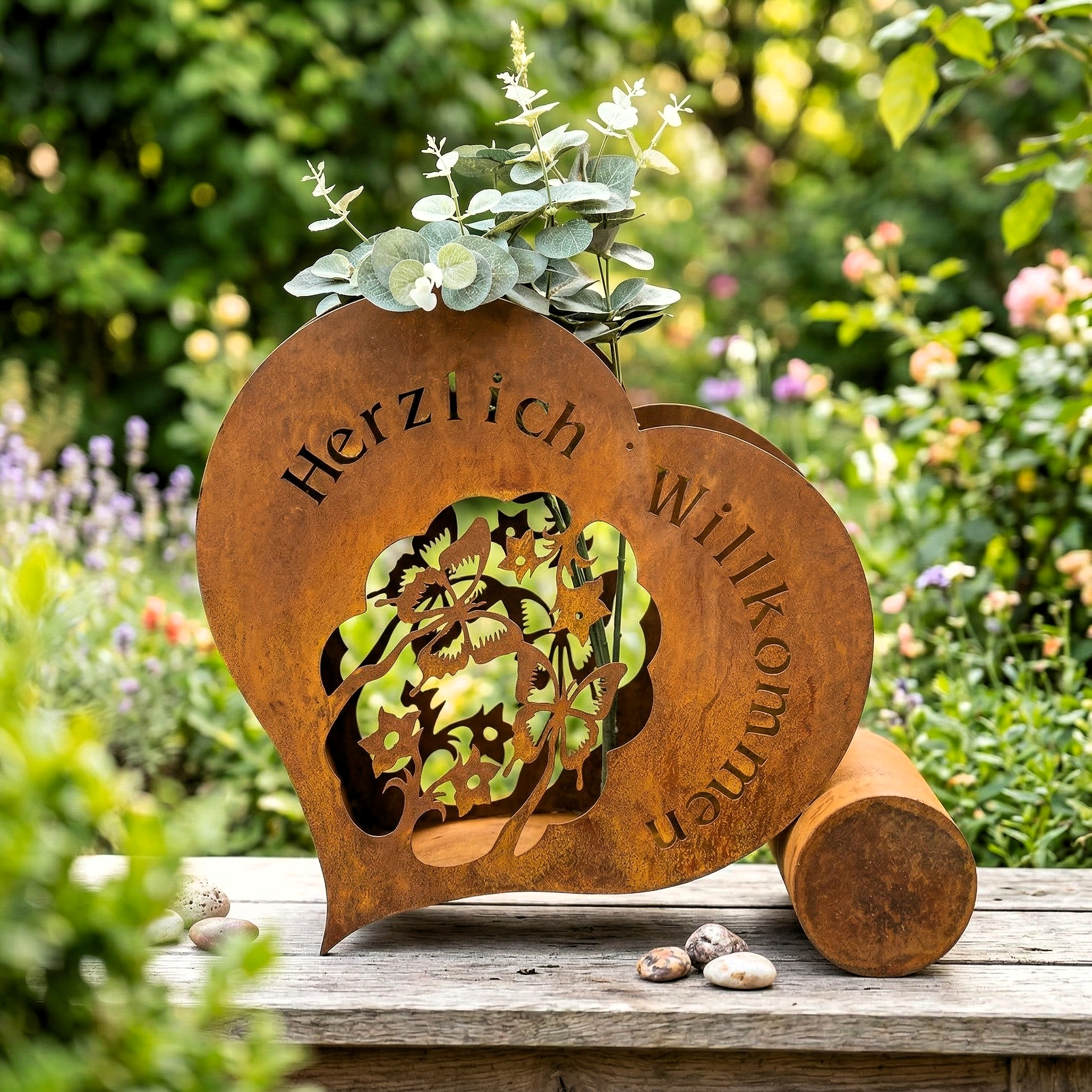 Herz-Dekotasche „Schmetterling”