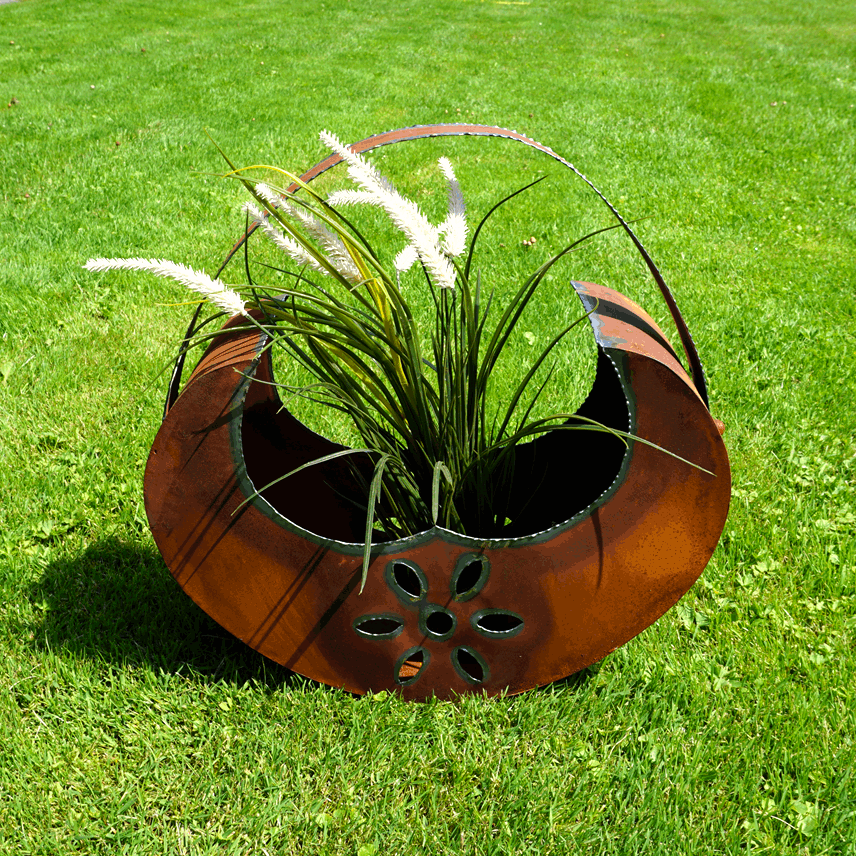 Halbmond-Dekotasche mit Blumenmuster