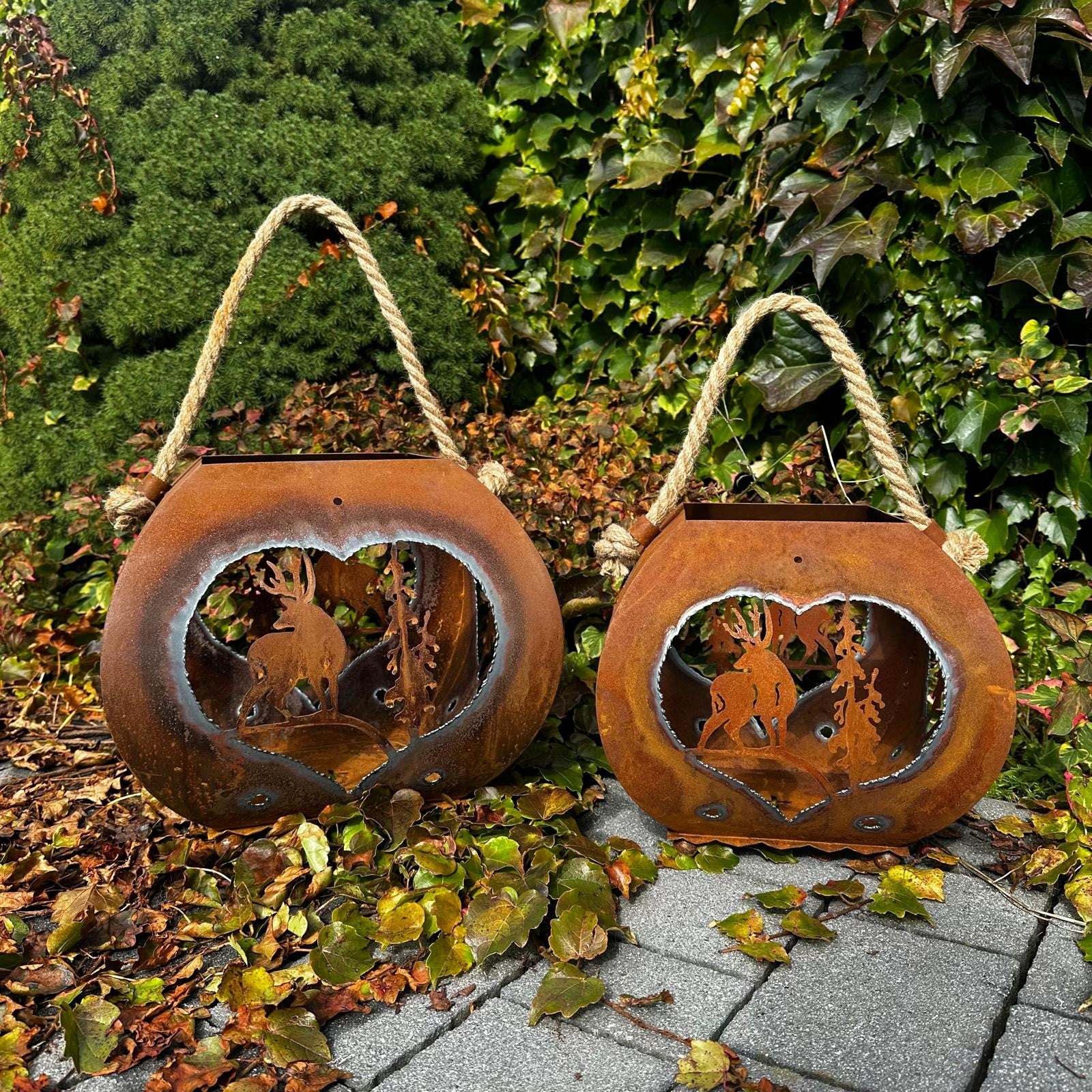 Laterne „Hirsch und Tanne im Herz” M