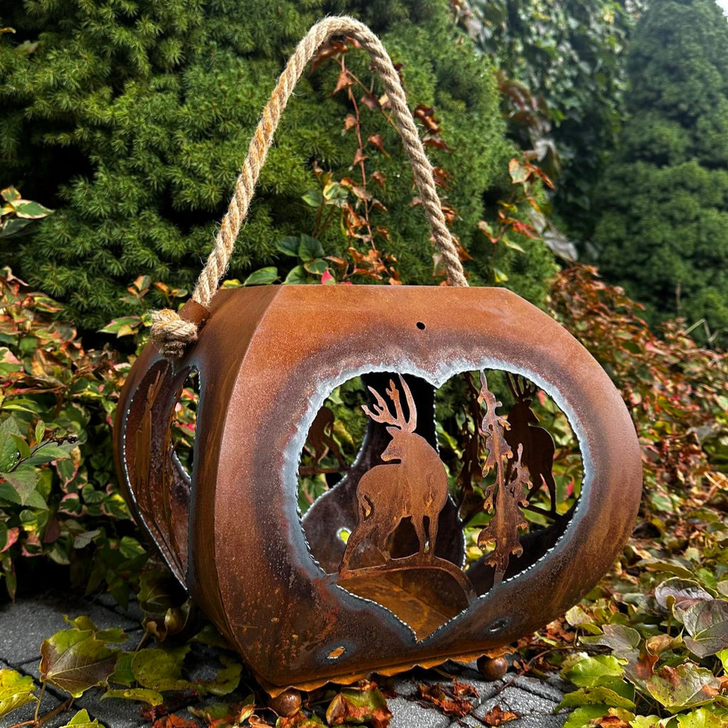 Laterne „Hirsch und Tanne im Herz”