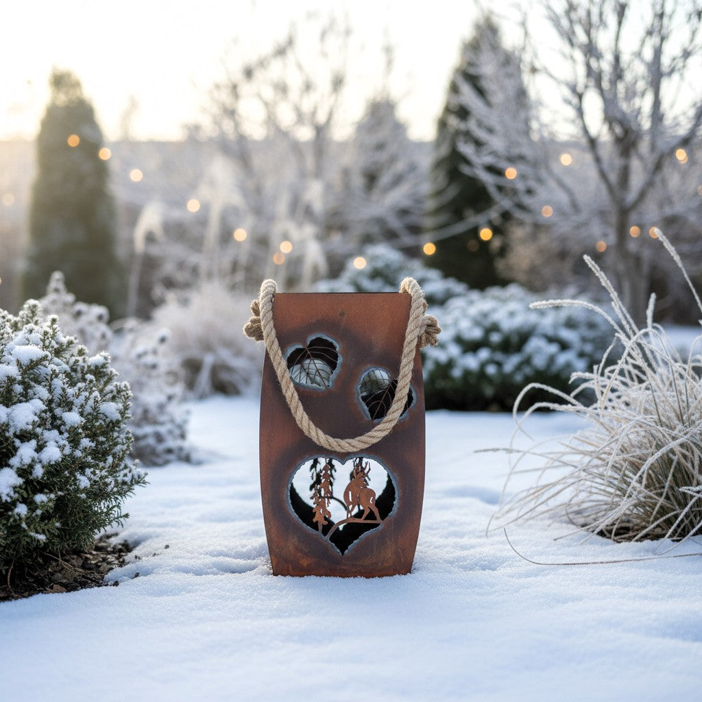 Laterne Herz „Hirsch und Tanne”